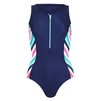 Image of Gul Zip Thru Swimsuit - Multi Stripe