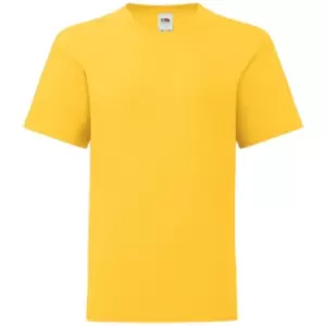 Image of Fruit Of The Loom Childrens/Kids Iconic T-Shirt (7-8 Years) (Sunflower Yellow)