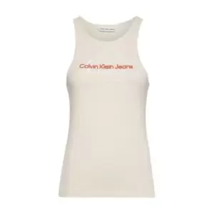 Image of Calvin Klein Jeans Two Tone Monogram Tank Top - Cream