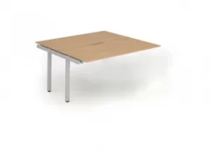 Image of B2B Ext Kit Silver Frame Bench Desk 1200 Beech