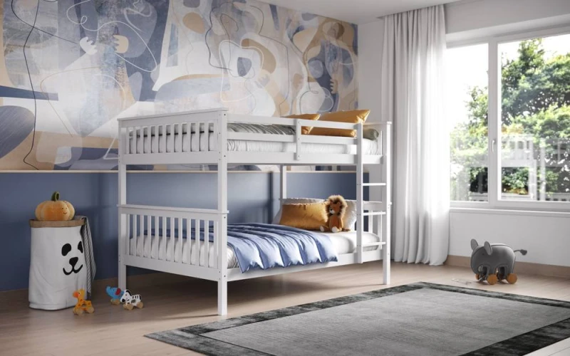 Image of Flair Tetrad Bunk Bed in White Size: Small Double White Unisex Small Double
