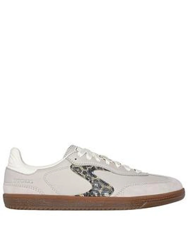 Image of Skechers Womens Hotshot Shimmering Spots Trainer in Taupe Size: 4 Taupe Female 4