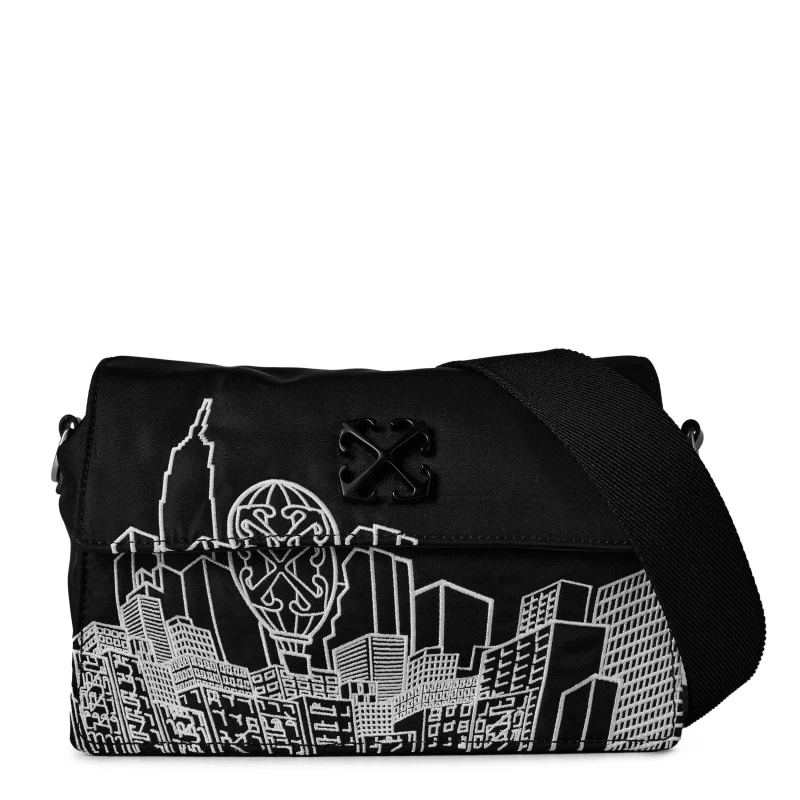 Image of Off White Mens Ny Skyline Shoulder Bag, Soft Jitney Black/White male One Size