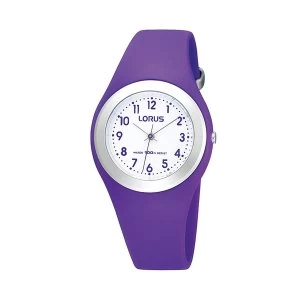 Image of Lorus R2305GX9 Youths Soft Purple Polyurethane Strap Watch with Stainless Steel Bezel