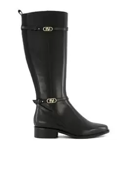 Image of Dune London Wide Fit Tup Knee Boot, Black, Size 8, Women