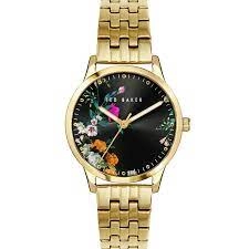 Image of Ted Baker Black And Gold 'Bloom' Fashion Watch - BKPFZS117UO