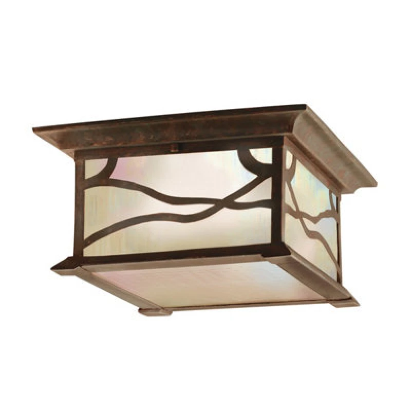 Image of Netlighting Kichler Morris Outdoor 2 Light Flush Mount Copper IP44 Brown