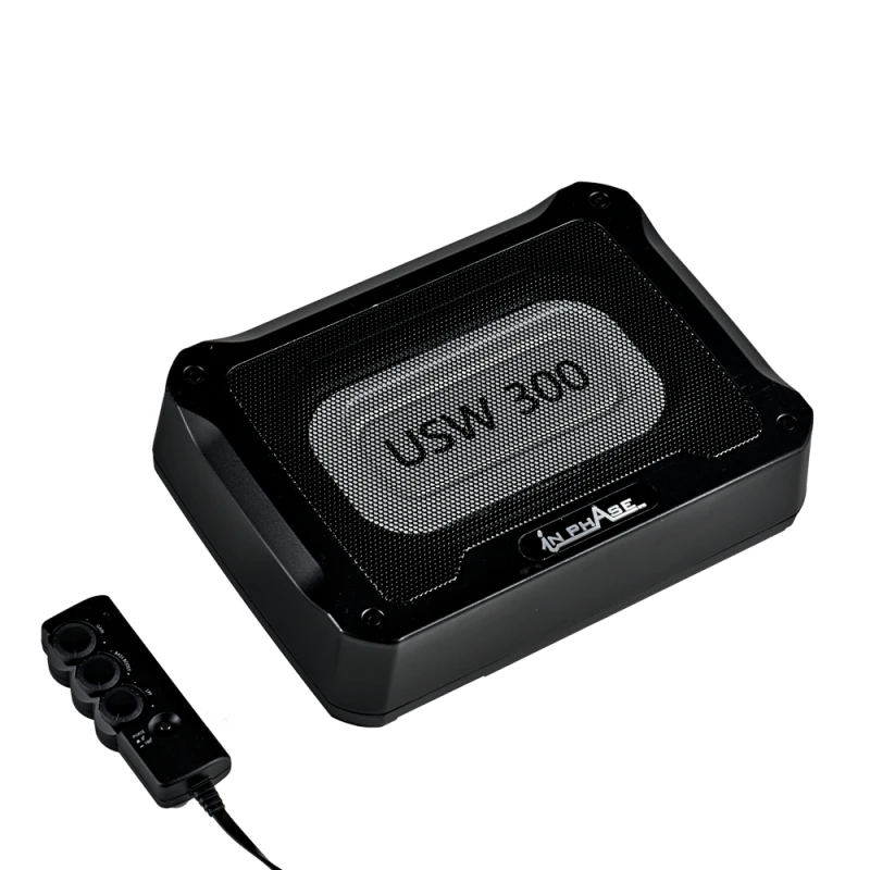 Image of In Phase USW300 300W Underseat Ultra Slim Compact Active Subwoofer System Die-Cast Aluminium