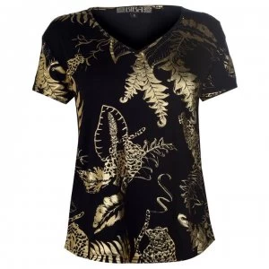 Image of Biba Tropical Foil T Shirt - Black