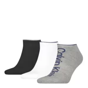 Image of Calvin Klein Athletic Ankle Socks 3 Pack Mens - Grey
