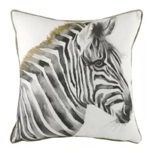 Image of Safari Zebra Cushion White