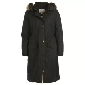 Image of Barbour Womens Claudia Wax Jacket Olive/Hawthorn Tartan 8