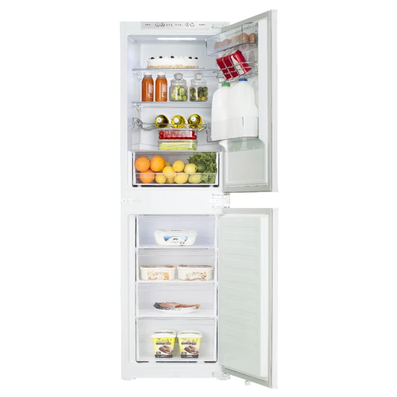Image of Hisense RIB291F4AWE 177cm High 50/50 Integrated Frost Free Fridge Freezer with Sliding Door Fixing Kit - White - E Rated