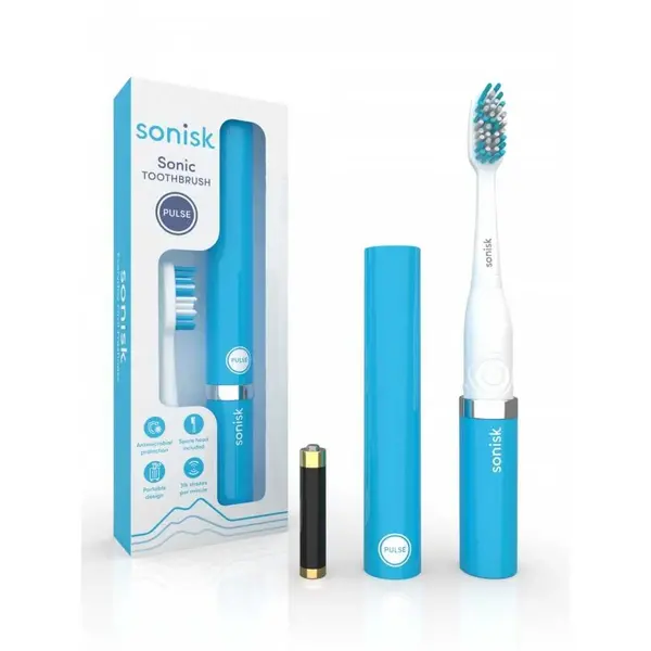 Image of Sonisk Pulse Battery Operated Blue Toothbrush