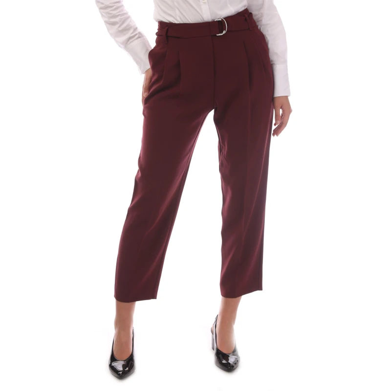 Image of Boss Womens Tapiah Straight Trousers Open Red female 6 (XS)