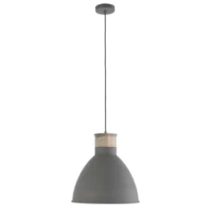 Image of Metta Dome Pendant Ceiling Lights Grey Industrial, Wood Blank