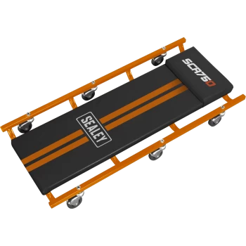 Image of 36" Deluxe American-Style Creeper with Steel Frame & 6 Wheels - Orange
