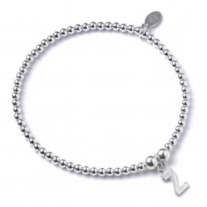 Image of Initial Z Charm with Sterling Silver Ball Bead Bracelet
