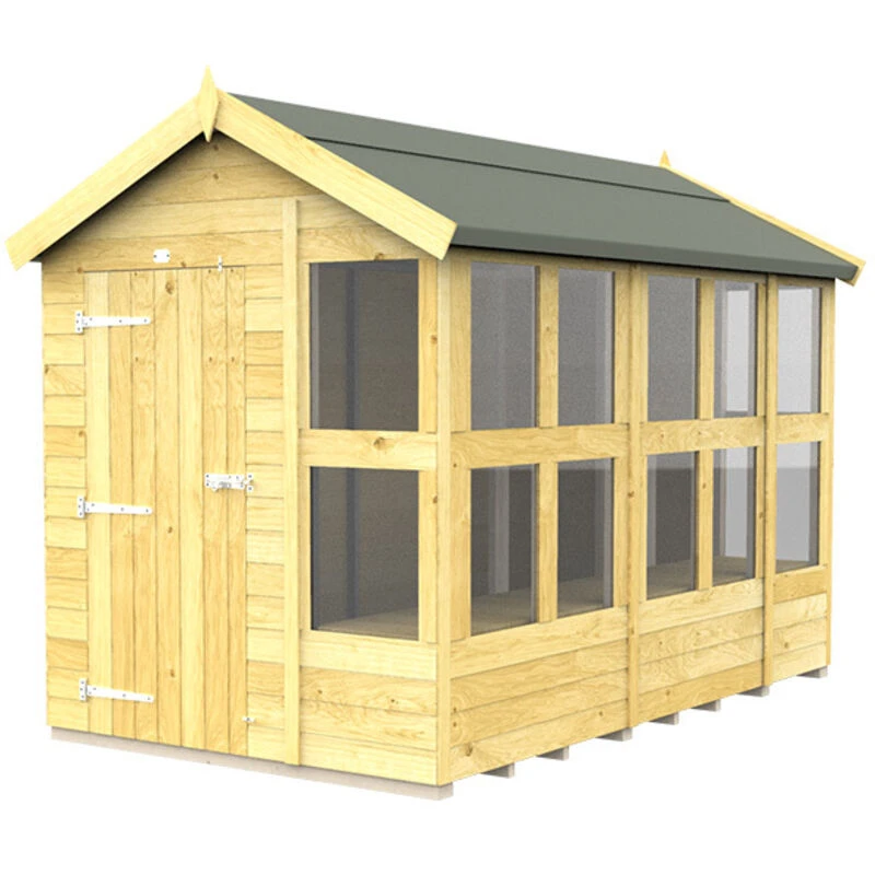 Image of Flat Pack Sheds DIY Sheds 6 x 10 Apex Potting Shed, Brown 6X10APSFF