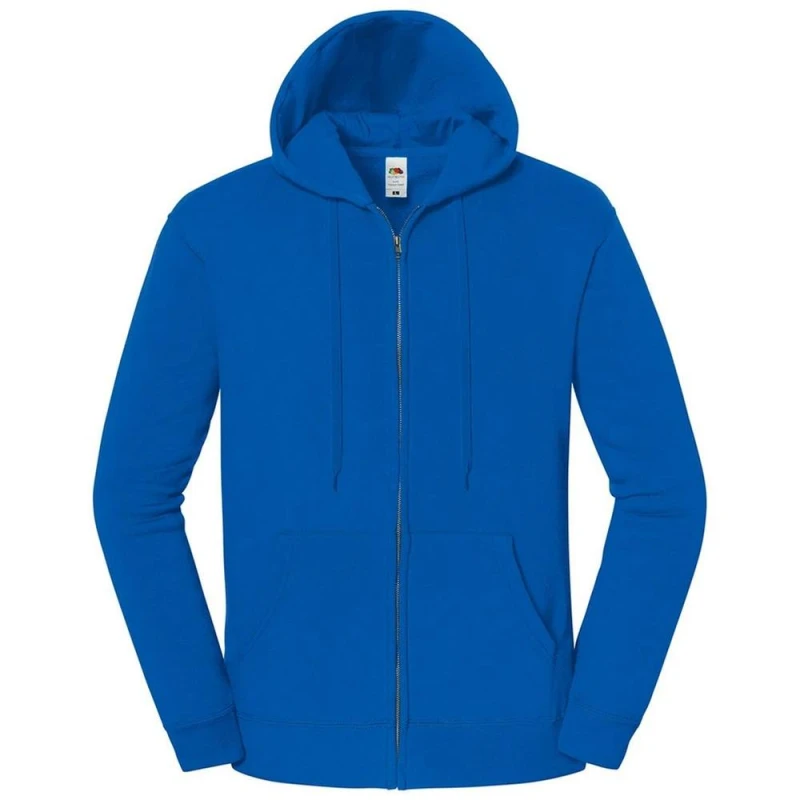 Image of Fruit of the Loom Mens Iconic Premium Full Zip Hoodie in Blue Size: Medium Blue Male M