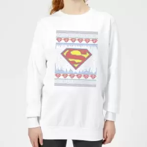 Image of DC Supergirl Knit Womens Christmas Jumper - White - L