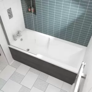 Image of Nuie Square Straight Single Ended Shower Bath 1700mm x 750mm - Acrylic