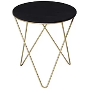 Image of Homcom Round Coffee Table Black, Gold 430 x 48 x 480 mm