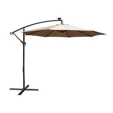 Image of Airwave Hanging Parasol w/LED Spot Lights - Beig Steel & Polyester