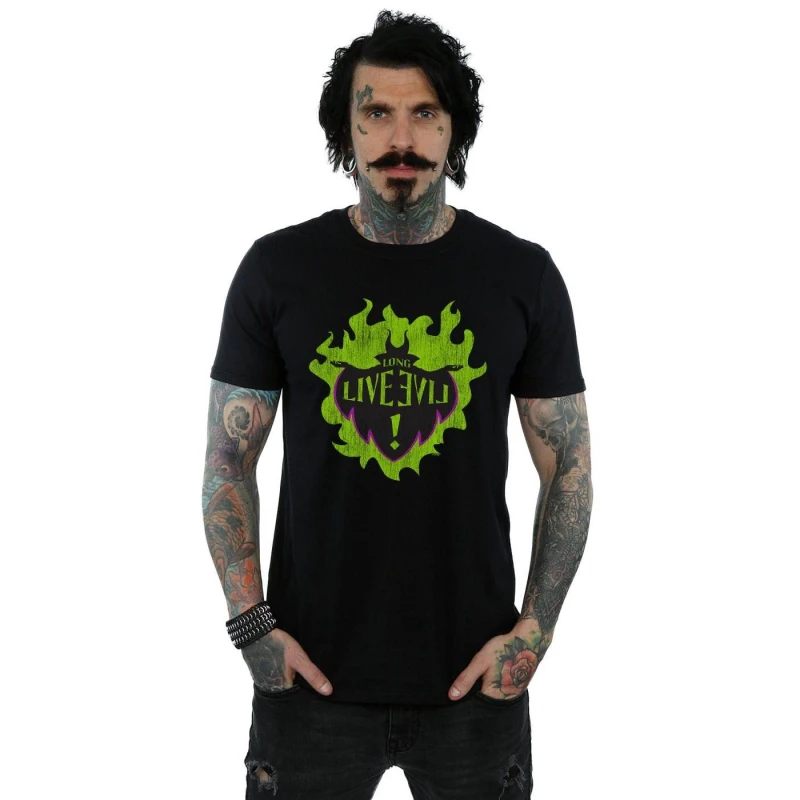 Image of Disney Men The Descendants Maleficent Long Live T-Shirt in Black Size: Small Black S Male 5057972011829