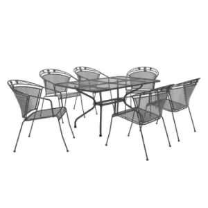Image of Royal Garden Elegance 6 Seat Rectangular Set - Grey