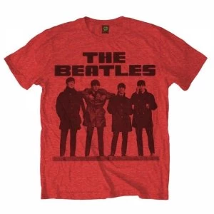 Image of The Beatles Long Tall Mens Red T-Shirt Small