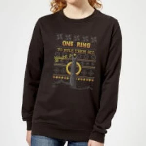 Image of Lord Of The Rings One Ring Womens Christmas Sweatshirt - Black