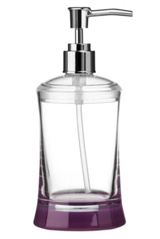 Image of Premier Housewares Acrylic Bathroom Purple And Clear Acrylic Lotion Dispenser Clear