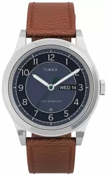 Image of Timex TW2U90400 Waterbury Traditional Day Date39mm SST Blue Watch
