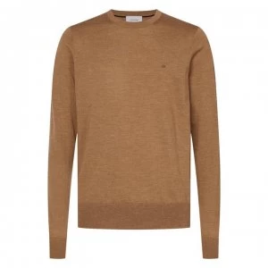 Image of Calvin Klein Superior Wool Sweater - Caramel Brown