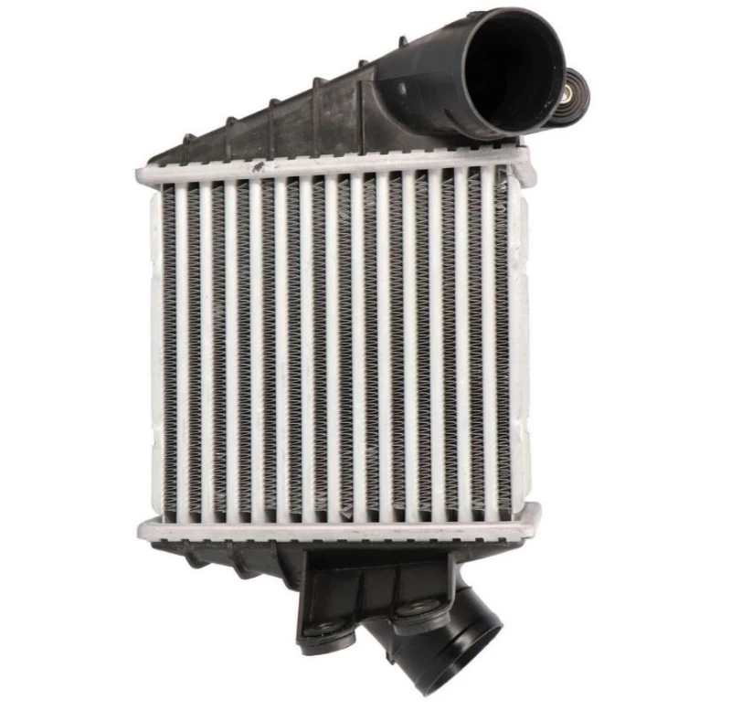 Image of NISSENS 96759 Intercooler ** FIRST FIT ** without quick coupling, Left connector, angled Intercooler,charger (468)