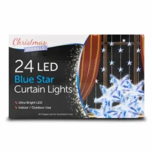 Image of Christmas Sparkle Curtain Lights x 24 Blue LEDs - Mains Operated TJ Hughes