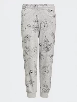 Image of adidas Disney Comfy Princesses Joggers, Grey/Black, Size 4-5 Years, Women