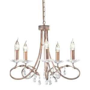 Image of 5 Light Chandelier Silver, Gold Finish, E14