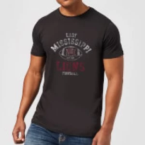 Image of East Mississippi Community College Lions Football Distressed Mens T-Shirt - Black - S
