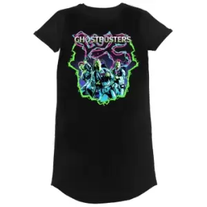 Image of Ghostbusters Womens/Ladies Arcade Neon T-Shirt Dress (M) (Black)