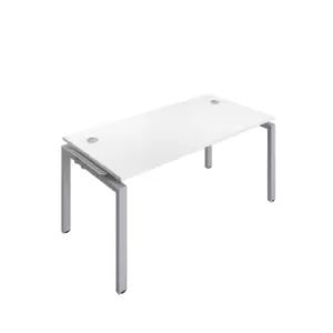 Image of Telescopic Sliding 2 Person White Bench Extension with Cable Port - 1400 X 800 - Silver Frame