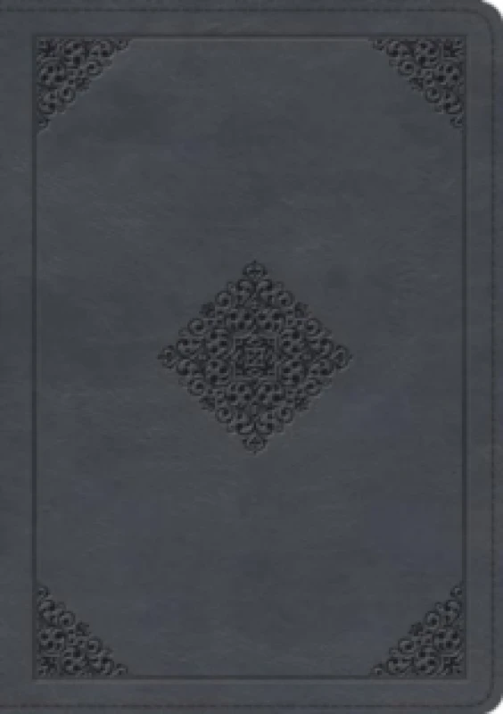 Image of ESV Large Print Wide Margin Bible (Trutone, Slate Blue, Ornament Design). Leather / fine binding. By Esv Bibles Books