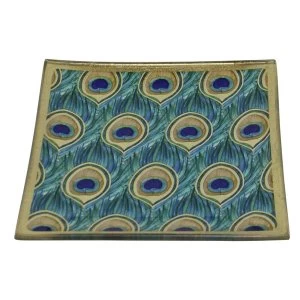 Image of Small Peacock Trinket Dish, 10x10cm.