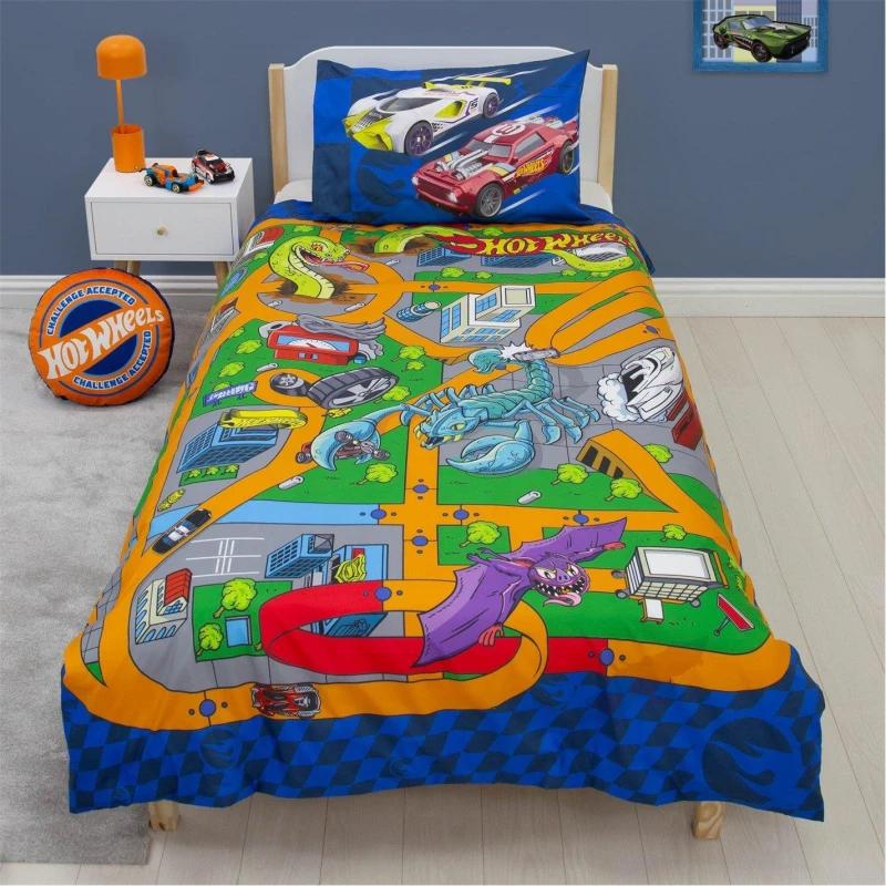 Image of Hot Wheels Playful Single Polycotton Duvet Multi