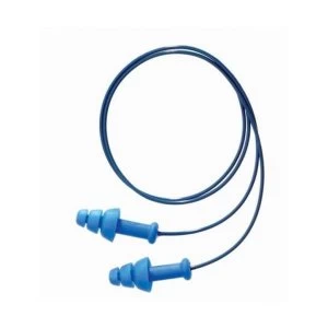 Image of Howard Leight SmartFit Detectable Corded Earplugs Blue Polybag Pack 100 Pairs