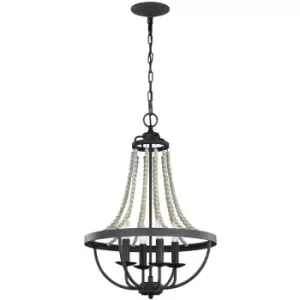 Image of Elstead Feiss Nori Multi Arm Chandelier Dark Weathered Zinc with Driftwood Grey