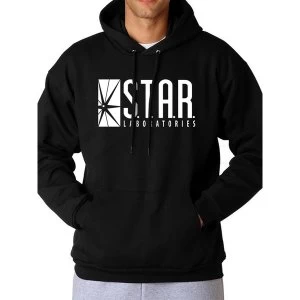 Image of The Flash - Unisex Medium Star Labs Logo Full-Length Hoodie (Black)