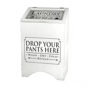 Image of White Wooden Laundry Box by Heaven Sends