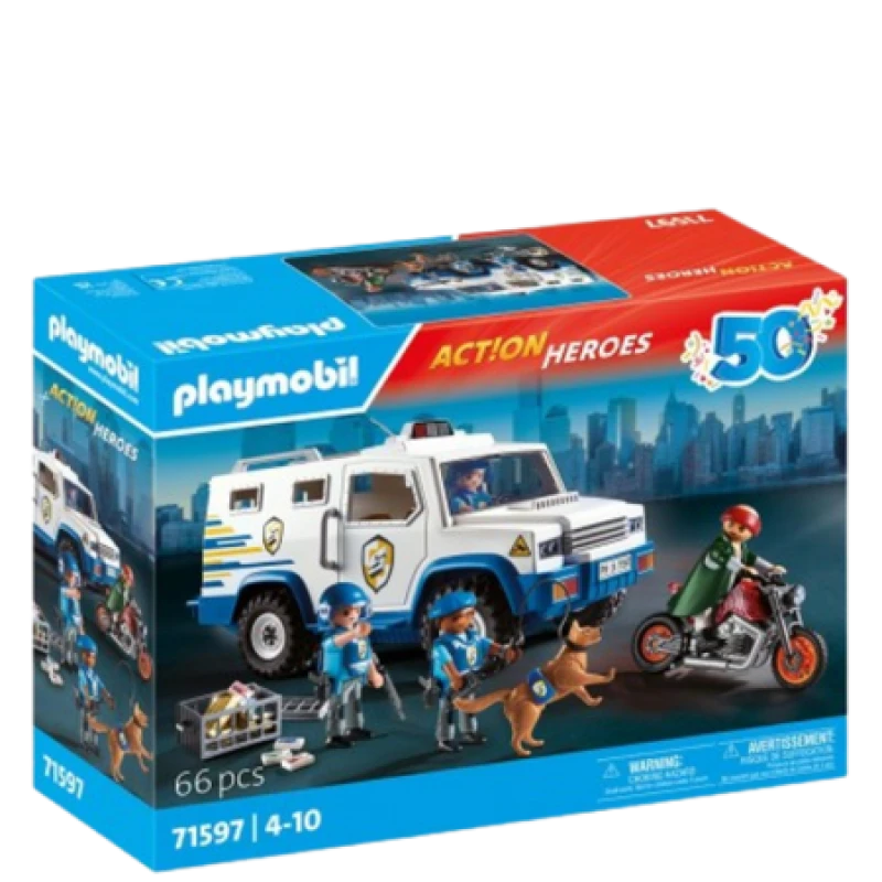 Image of PLAYMOBIL Playmobil ACT!ON HEROES Money transporter 71597 71597